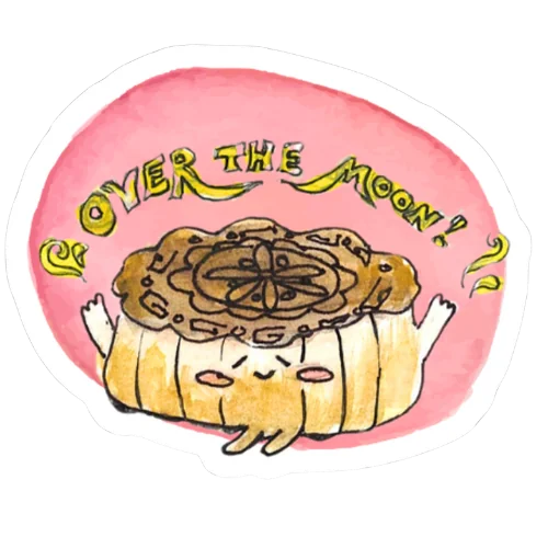 Over the moon mooncake sticker