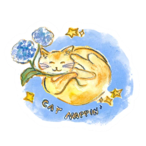 Cat nappin' sticker