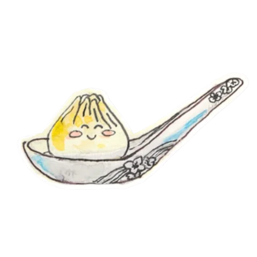Soup dumpling on a spoon sticker