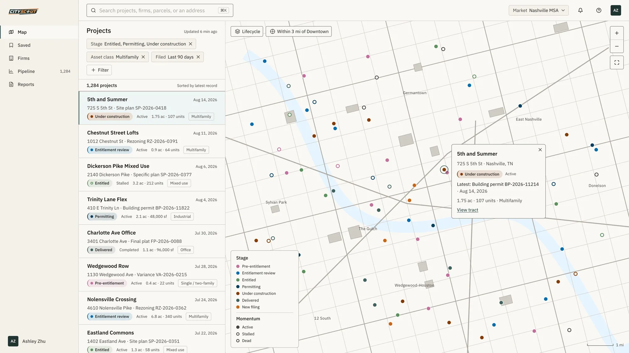 The CityScout map in Athens light
