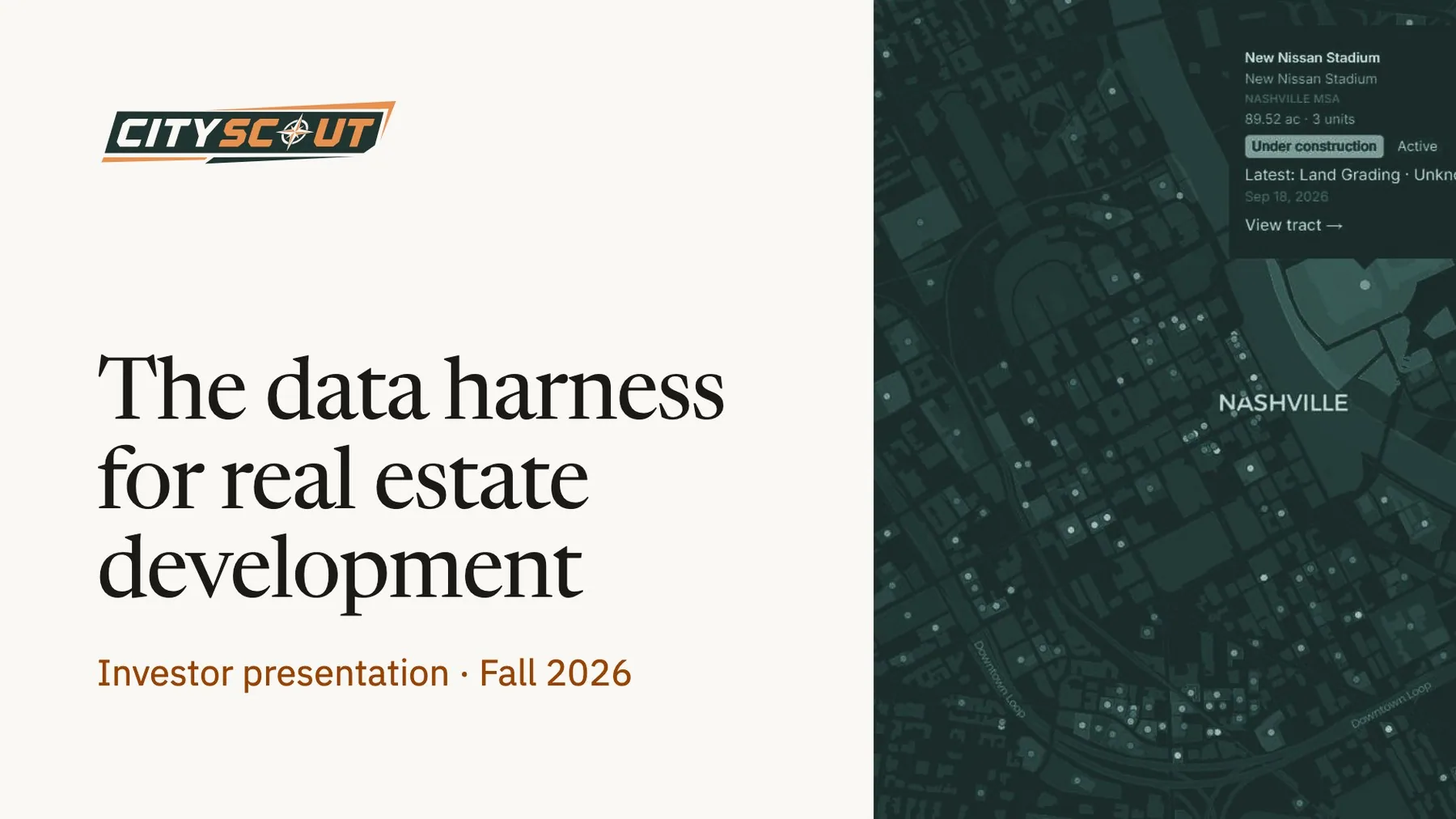 Reference deck cover: The data harness for real estate development