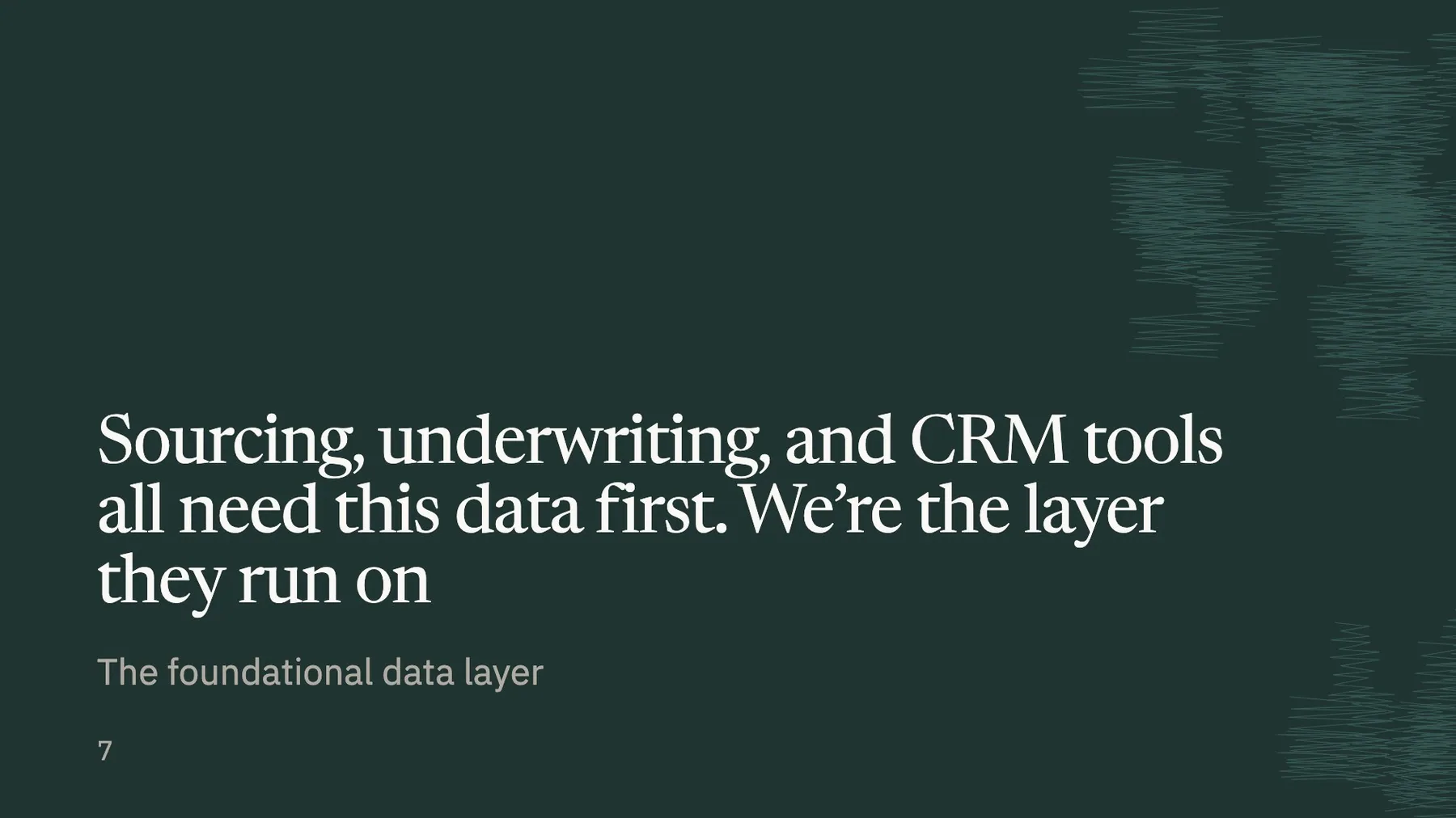 Reference deck slide on juniper: the foundational data layer