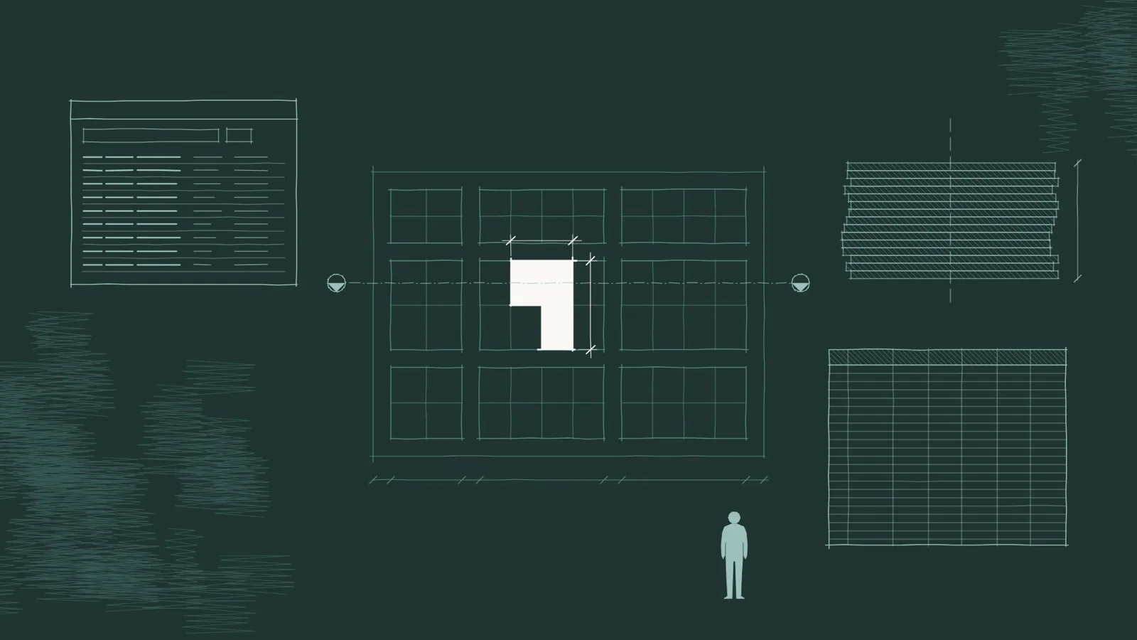 The house illustration style, an architectural notebook drawn on juniper